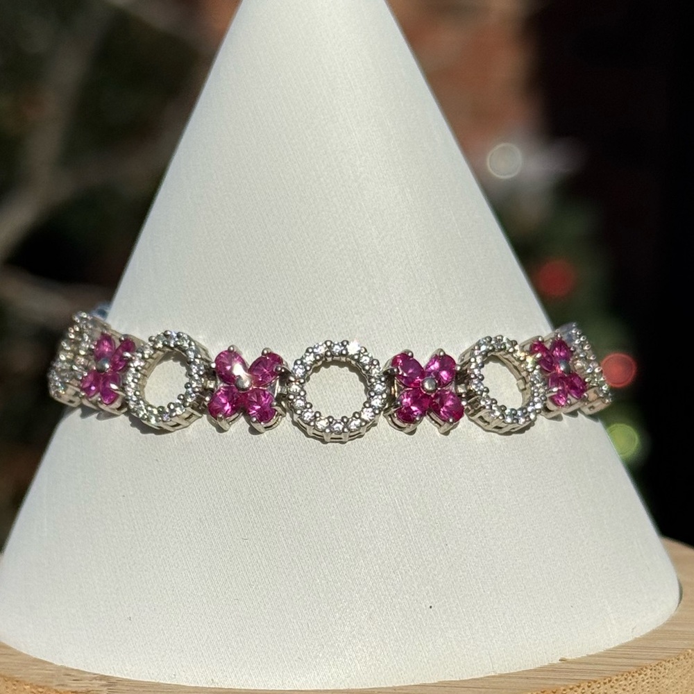 925 Pink Sapphire Bracelet X’s & O’s